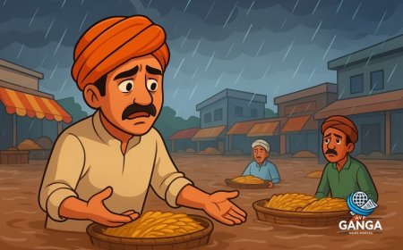 फाजिल्का और अंबाला बाजारों में भारी बारिश से धान के कट्टे हुए डूबे, Bindaas