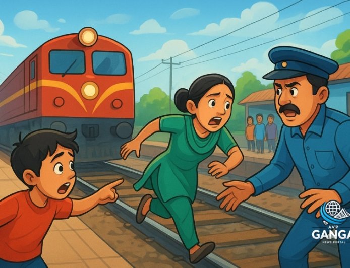 बच्चे की सूझबूझ से बची महिला की जान, स्टेशन मास्टर की तत्परता ने किया कमाल, Swag
