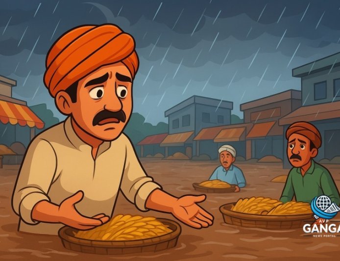 फाजिल्का और अंबाला बाजारों में भारी बारिश से धान के कट्टे हुए डूबे, Bindaas