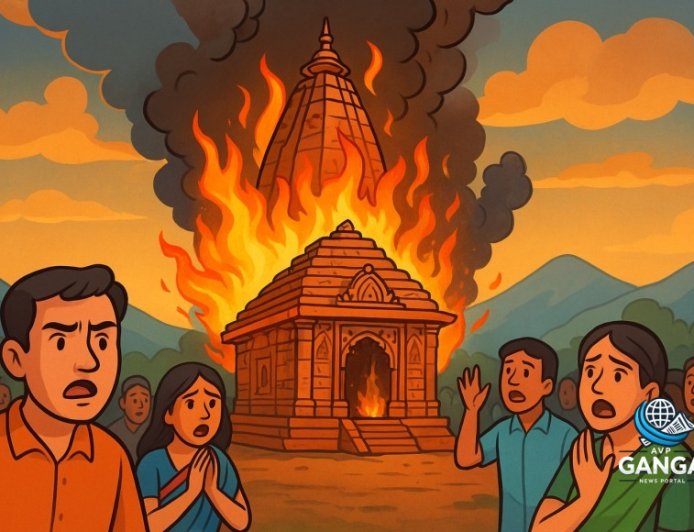 बागेश्वर: मां भगवती मंदिर में भीषण आग, ऐतिहासिक धरोहर को भारी नुकसान, Polix