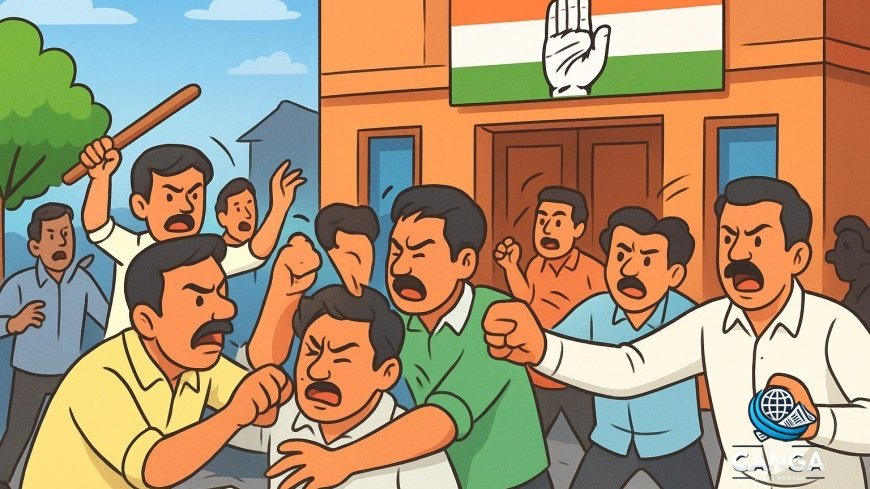 लखनऊ में कांग्रेस कार्यकर्ताओं के बीच झड़प, अजित राय के कार्यालय पर मची अफरा-तफरी, Congress workers scuffle, Ajay Rai Lucknow, political clash India