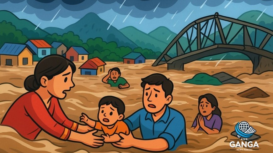 नेपाल में बाढ़ का कहर: 10 लोग लापता, 35 मकान डूबे, ढेरों पुल बह गए, Nepal flood, missing people in Nepal, submerged houses