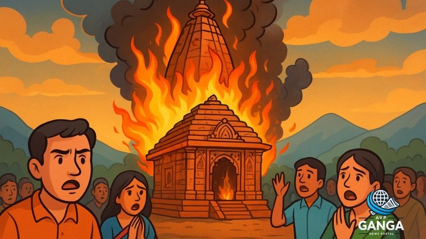 बागेश्वर: मां भगवती मंदिर में भीषण आग, ऐतिहासिक धरोहर को भारी नुकसान, Bageshwar, Maa Bhagwati Temple, fire incident